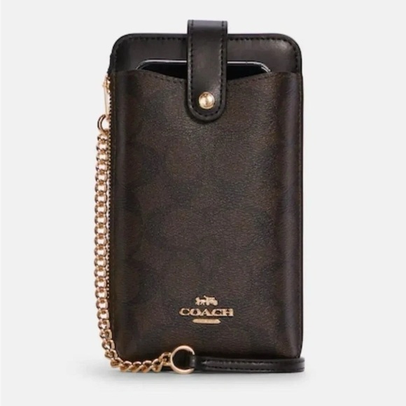 Coach Phone Crossbody In Signature Leather - Picture 1 of 11